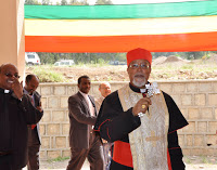 H.E. Cardinal Berhaneyesus blesses the completed part of new premises for the Catholic University Campus in Addis Ababa