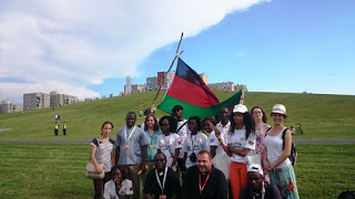Group photo of Malawian Youth with Polish youth during WYD