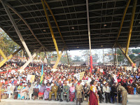 A section of international pilgrims from various countries at Namugongo 