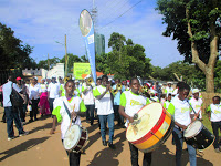 A band leads pilgrims during 2016 'Walk of Faith' pilgrimage