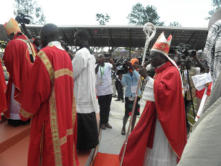 Bishop Kirabo in a procession for the 2017 Uganda Martyrs day celebration