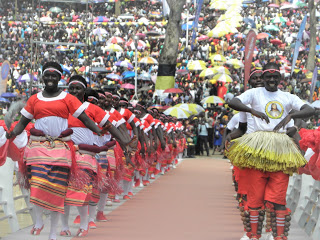 Traditional dancers entertain pilgrims after the celebration