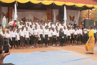 Children performing special songs during the celebrations