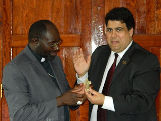 (Left) ZCCB Bishop Director for Pastoral, Rt. Rev. Clement Mulenga, SDB and Society of St. Vincent-de-Paul President General Renato Lima de Oliveira