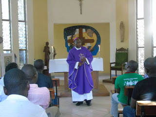 Rt. Rev. Montfort Stima, Bishop of Mangochi Diocese  addresses  the participants of Young Christian Workers  AGM Meeting in Mangochi