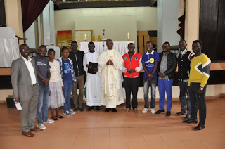 CUEA Pro-Life Members who animated the Thursday 12th  April Mass led by the Main celebrant of the day  Rev. Fr. Dominic Savio Kaburu