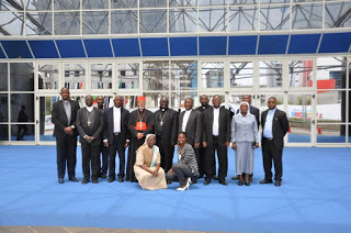 AMECEA Executive Board Members, Heads of AMECEA Institutions,  Staff from AMECEA Secretariat and Ethiopia Catholic Secretariat  Outside the Venue of AMECEA Plenary Assembly Meeting