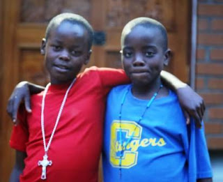 The two young foot pilgrims from Bushenyi who were among the first to arrived at Namugongo on May 22, 2018