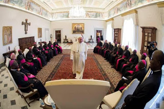 Uganda Catholic Bishops meeting with Pope Francis  in Rome during their Ad Limina Visit