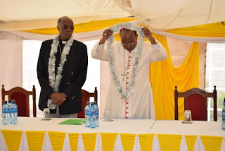 Bishop King'oo (left) and Archbishop Anthony Muheria