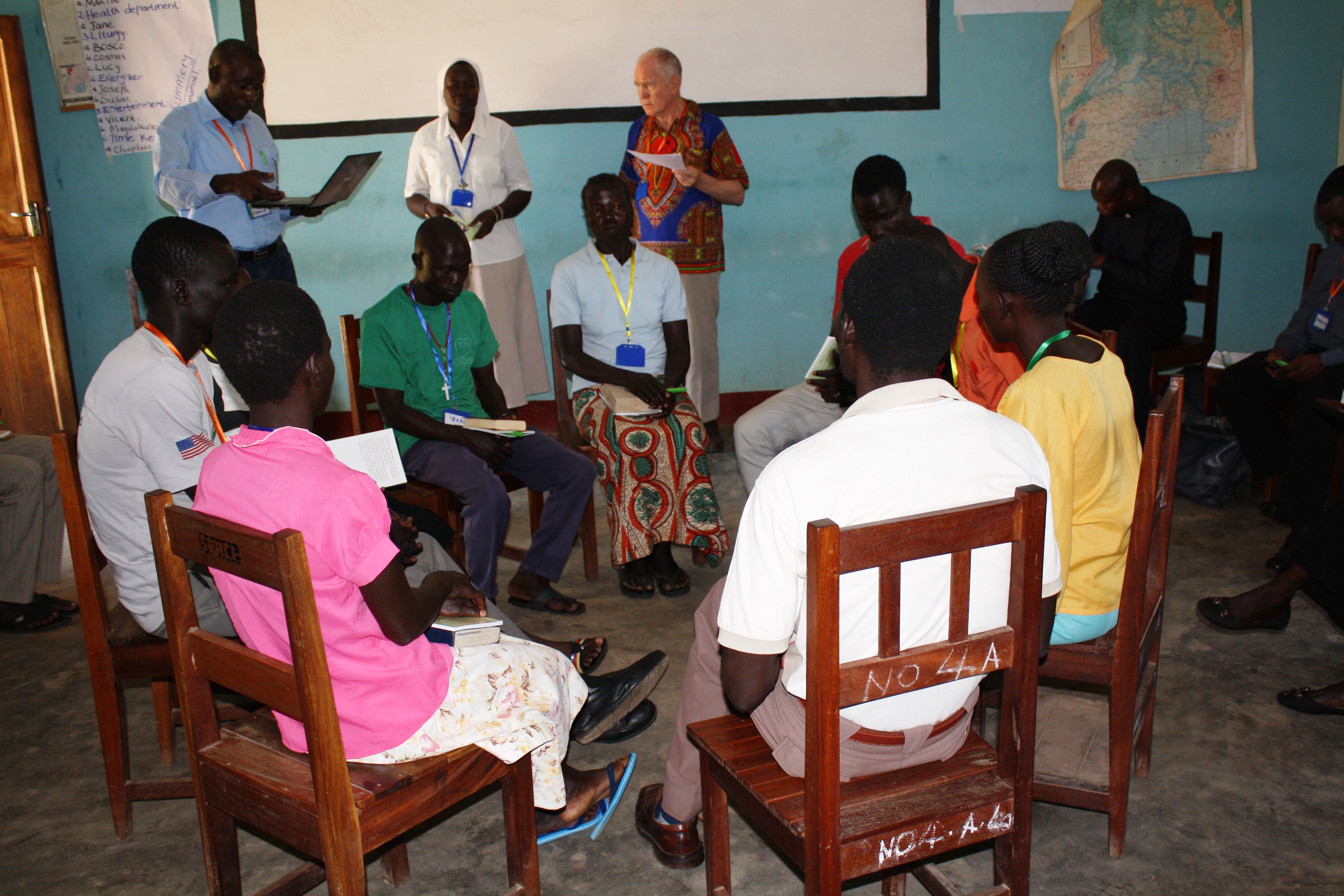 Demonstrating the seven steps of LUMKO Method of conducting Small Christian Community Meeting