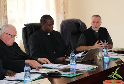 Facilitators of the Meeting (From Left) Rev. Fr. Joseph Healey, MM,  Rev. Fr. Ferdinand Lugonzo and Rev. Fr. Peter Knox, SJ