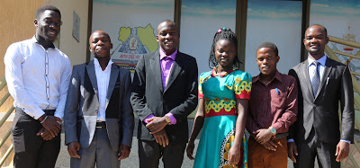 The newly elected leaders pose for a group photo with the outgoing national coordinator, Moses Ojok, standing far rightt