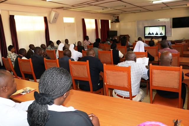 CUEA Gaba Campus staff joined their colleagues in Nairobi via teleconferencing to be introduced to the new Vice Chancellor. Previously the staff would be represented to such forum by the Campus Director.