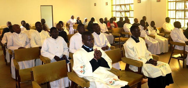 Students and Staff of AMECEA Blessed Bakanja College during the Eucharist Celebrations Led by AMECEA Chairman at the institution on the occasion of commissioning new student leaders