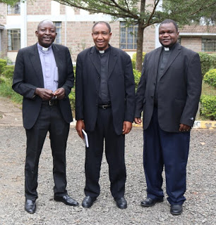 From Left: Rev. Fr. Nyongesa, Rev. Fr. Anthony Makunde,  AMECEA Secretary General and Rev. Fr. Peter Moudie,  Rector Bakanja College