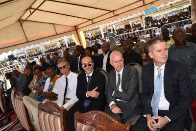 From Right: Mr. Brian Gleeson-CRS country representative to Tanzania; H.E. Paul Sherlock-Irish Ambassador to Tanzania, H.E. Roberto Mengoni-Italian Ambassador to Tanzania and H.E. Dr. Detlef Wächter-the Ambassador of Federal Republic of Germany to Tanzania