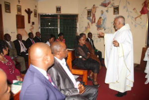 Fr. Pearson preaching to the Memberrs of Parliament during mass