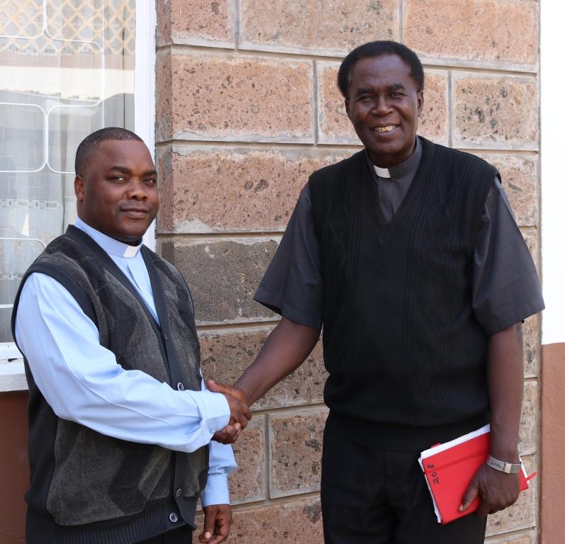 Uzima University Principal Rev. Fr. Cosmas Rhagot K'Otieno, PhD (Right) With Rev. Fr. Emmanuel Chimombo AMECEA Pastoral Department Coordinator and Deputy Secretary General