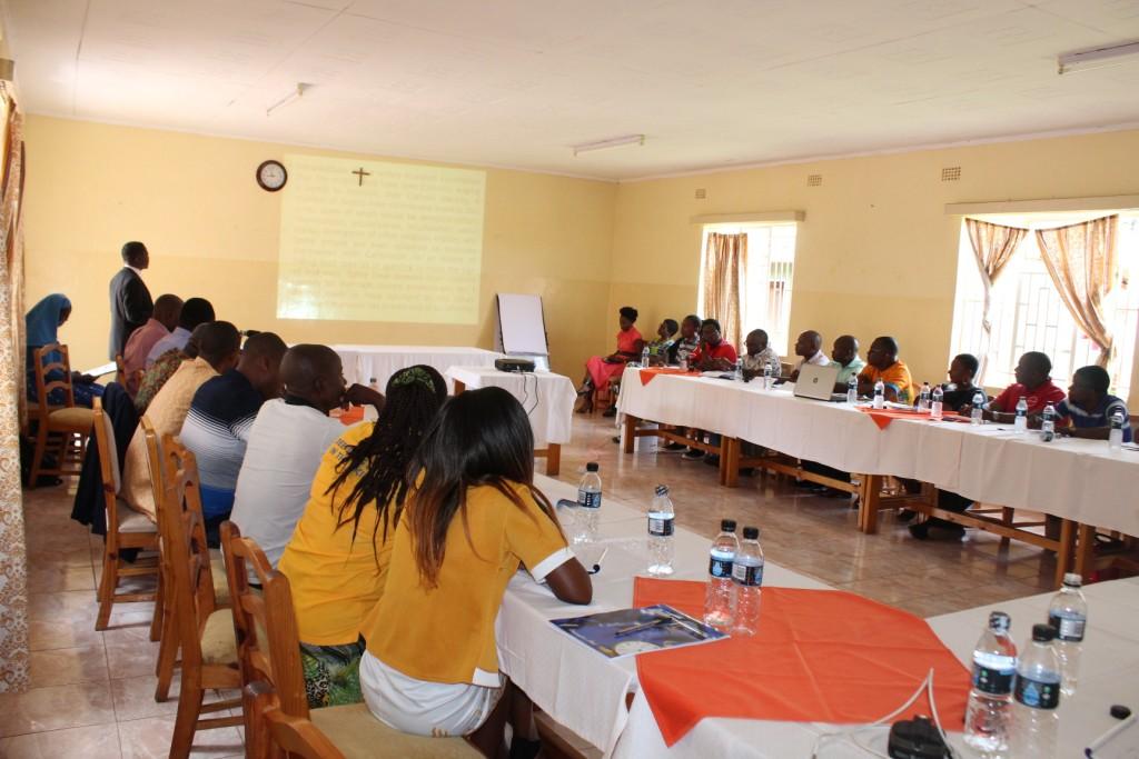 ACJ members listening to a presentation on Catholic Social Teaching by Fr. Henry Chinkanda