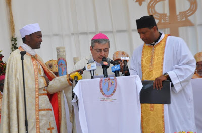 Most Rev. Luigi Bianco Delivering Message of Solidarity from  the Holy Father, Pope Francis During AMECEA 19th  Plenary Assembly in Ethiopia