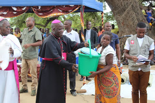 Victims receiving support from Chairman of the Episcopal Conference of Malawi (ECM) Most Rev Thomas Luke Msusa