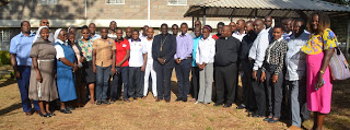 Group Photo of Participants together with The Chairman of the Commission for Social Communication at Kenya Conference of Catholic Bishops (KCCB) Rt. Rev Joseph Obanyi