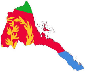 Eritrea map in flag