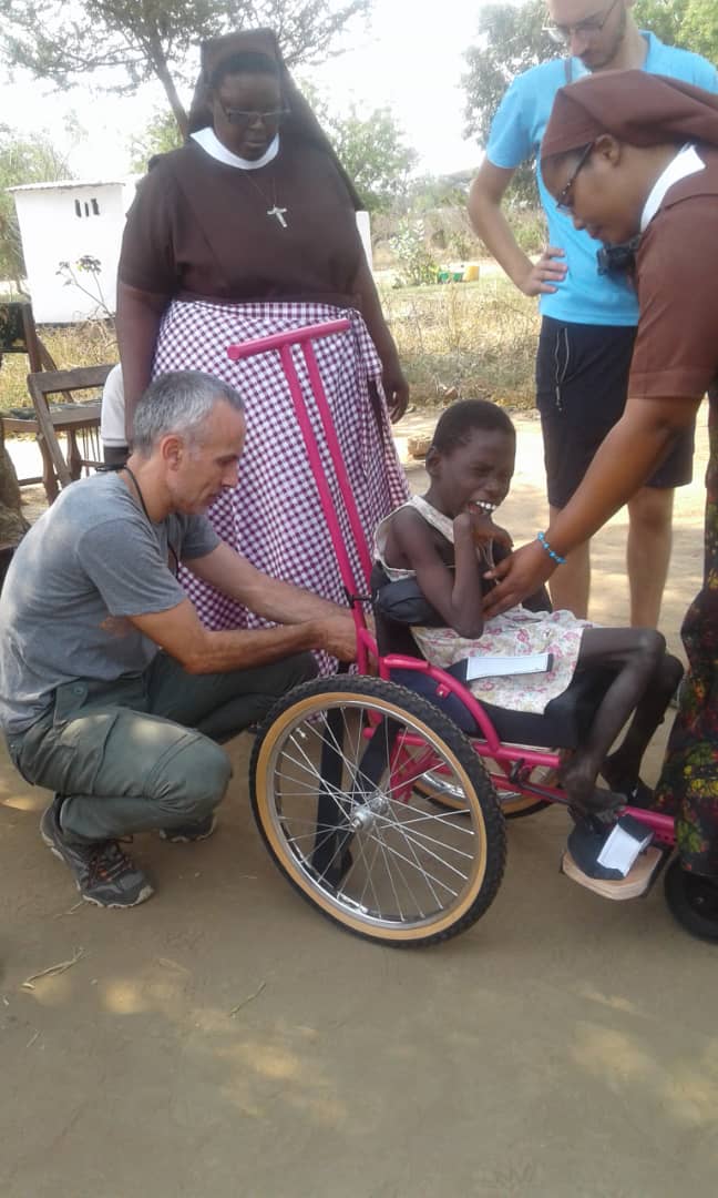 Donating a wheelchair to a disabled girl