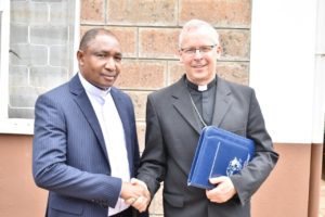 Apostolic Nuncio to Kenya and South Sudan His Excellency Archbishop Bert van Megen and Fr. Anthony Makunde  AMECEA Secretary General
