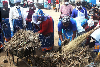 Catholic Women Organization in Blantyre  Archdiocese Cleaning up Market 