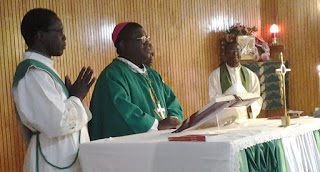 Rt. Rev. Charles Kasonde during Eucharistic  Celebrations at Bakanja College