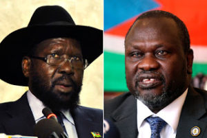 Sudan President Salva Kiir (left) and Opposition Leader Riek Machar