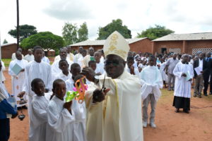 Bishop Tambala cuts ribbon to officially open the parish