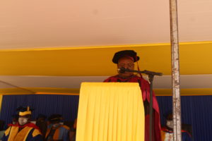 Chair of Council delivering his speech during the graduation