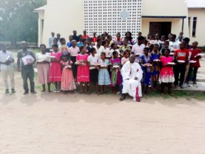 Holy Childhood Children with Bishop Peter Musikuwa for Chikwawa diocese