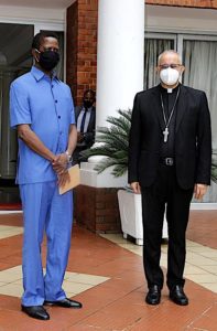 Apostolic Nuncio to Zambia and Malawi, with President  Lungu