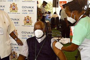 Archbishop Msusa receives the Covid-19  jab