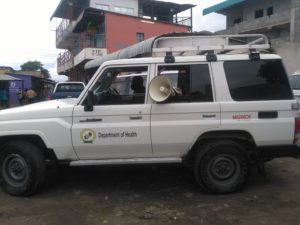 ZCCB Vehicle doing community sensitisation on Covid 19