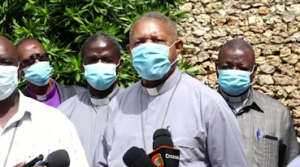 Bishop Lagho of Malindi Diocese addresses the media Credit: Courtesy photo