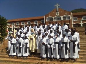 Bishop Mtumbuka with the 46 seminarians