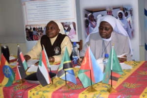 From Left: Sr. Cecilia Njeri, LSOSF the ACWECA president and Sr. Hellen A. Bandiho the ACWECA Secretary General