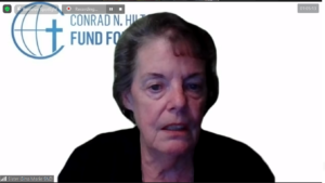 Sr. Gina Marie Blunck delivering a message from Hilton Fund for sisters to the 18th Plenary Assembly