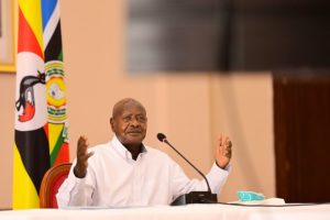 Courtesy Photo_His Excellency Yoweri Kaguta Museveni, the President of the Republic of Uganda during one of the Presidential addresses on the COVID 19 situation in the country