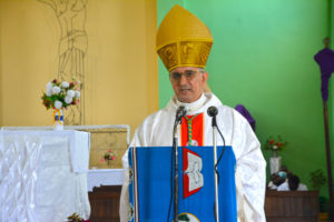 His Excellency Gallone addressing the faithful in Zomba Cathedral