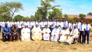 Asection of students and clergy at the opening of St. Joseph Minor seminary