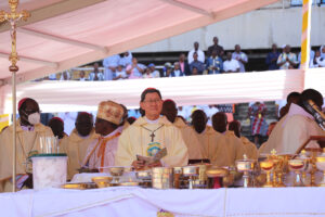 Prefect of the Congregation for the Congregation for the Evangelization of People at the Vatican in Italy, H.E Cardinal Luis Antonio Tagle together with other bishops