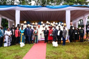 H.E, the most Rev Luigi Bainco the Apostolic Nuncio to Uganda and Rt Rev Antony Zziwa the chairperson Uganda Episcopal conference with another Bishop