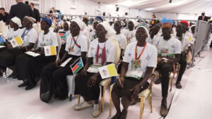Section of IDPs during the meeting with Pope Francis in the Freedom Hall