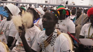 Internally displaced Persons during their meeting with Pope Francis  in Juba